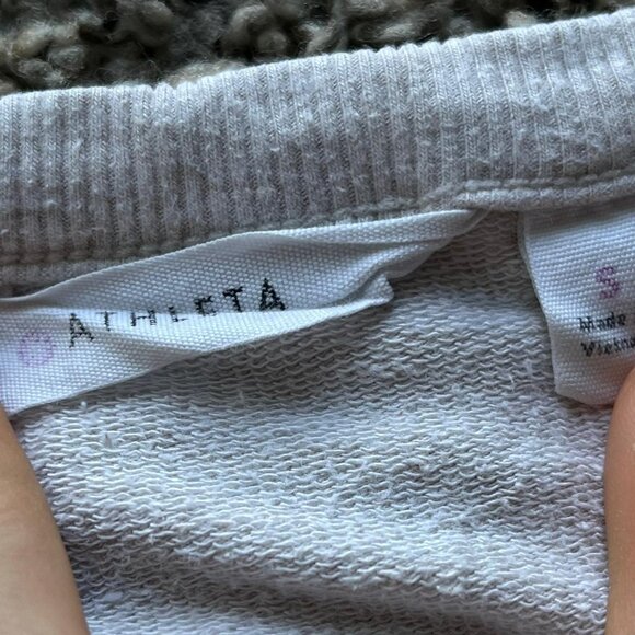 Athleta Citytime Mesh Shoulder Pullover Sweatshirt Size Small Beige Activewear - Picture 3 of 6